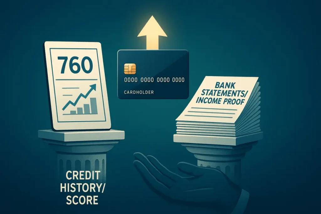 Bank Account Details and Documents Required for Credit Limit Increase Request